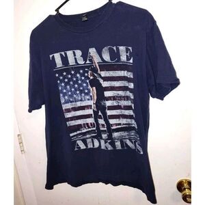 Trace Adkins 2018 Concert Tour T-Shirt Men’s Large Blue USA Flag Country Music